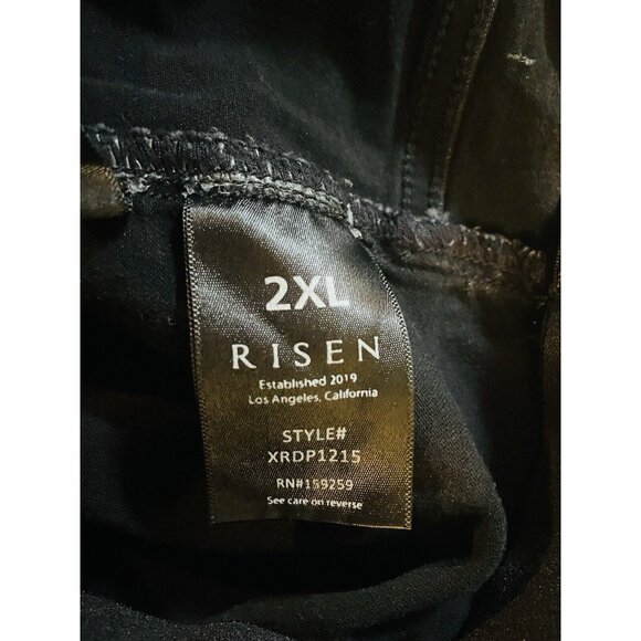 RISEN High Rise Black Denim Frayed Edge Skinny XRDP1215 2XL - Picture 5 of 9